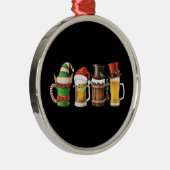 Vrolijke kerstbieren Drink Santa Beer Lover Metalen Ornament (Rechts)