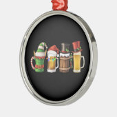 Vrolijke kerstbieren Drink Santa Beer Lover Metalen Ornament (Links)