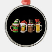 Vrolijke kerstbieren Drink Santa Beer Lover Metalen Ornament (Voorkant)