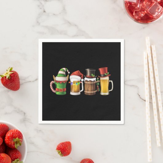 Vrolijke kerstbieren Drink Santa Beer Lover Servet (Insitu)