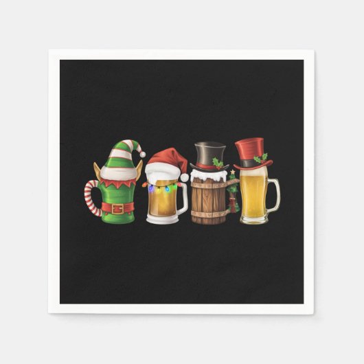 Vrolijke kerstbieren Drink Santa Beer Lover Servet (Voorkant)