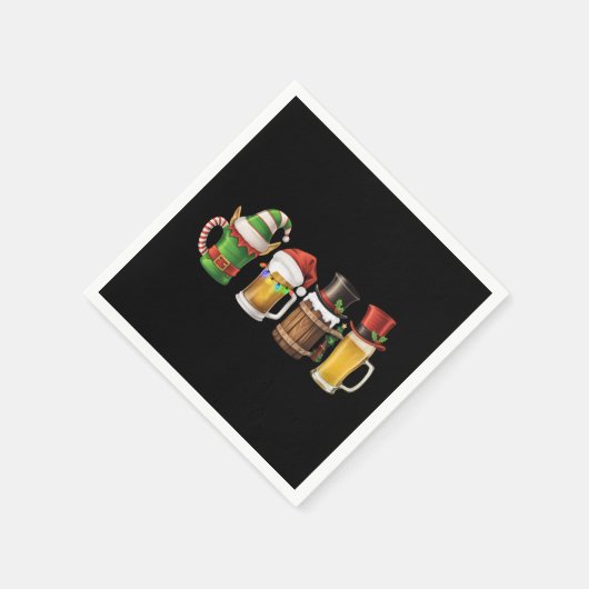 Vrolijke kerstbieren Drink Santa Beer Lover Servet (Hoek)