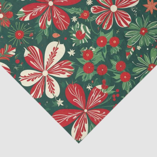 Vrolijke kerstbloemen en sterren tissuepapier (Detail)