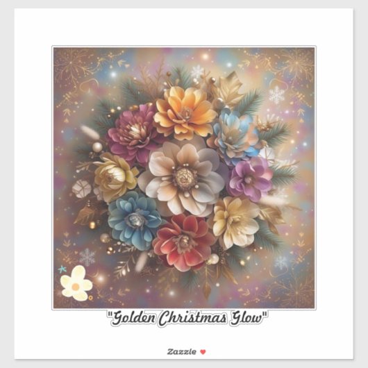 "Vrolijke kerstbloemen" Sticker (Vel)
