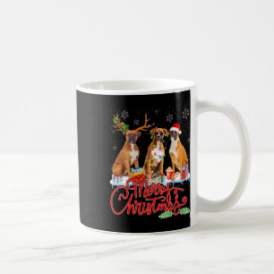 Vrolijke Kerstbokser Hond Santa Reindeer Light Xma Koffiemok