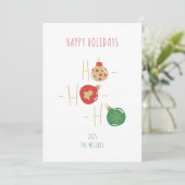 Vrolijke kerstbollen wenskaart doodle stijl kaart (Staand voorkant)