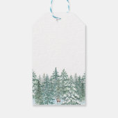 Vrolijke kerstbomen bos Modern Gold script Vakanti Cadeaulabel (Achterkant)