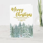Vrolijke kerstbomen bos Moose script Vakantie Kaart (Voorkant)
