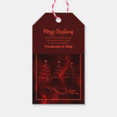 Vrolijke kerstbomen Bourgogne Gift Label Cadeaulabel (Voorkant)