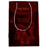 Vrolijke kerstbomen Bourgogne Medium Cadeauzakje (Voorkant)