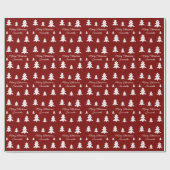 Vrolijke kerstbomen Custom Name Wrapping Paper Cadeaupapier (Vlak)