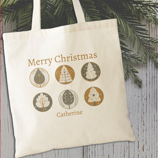 Vrolijke kerstbomen Elegant Tote Bag