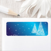 Vrolijke kerstbomen en sterren etiket (Insitu)