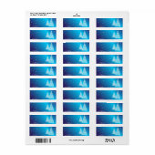 Vrolijke kerstbomen en sterren etiket (Full Sheet)