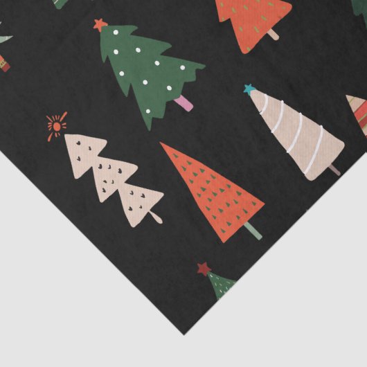 Vrolijke kerstbomen feestelijk tissuepapier (Detail)