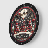 Vrolijke kerstbomen geplakt Santa Sleigh Grote Klok (Hoek)