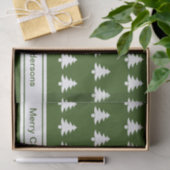 Vrolijke Kerstbomen Groen Wit & Naam van de Afzend Tissuepapier (Geschenk)