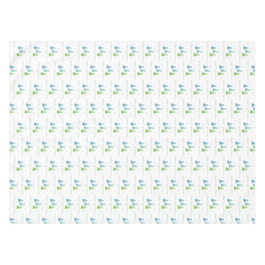 Vrolijke kerstbomen Groene en Blauwgroen vakantie Tafelkleed (Voorkant (Horizontaal))