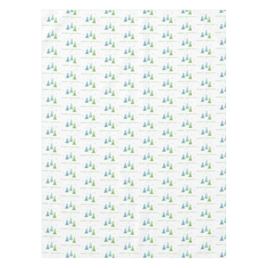 Vrolijke kerstbomen Groene en Blauwgroen vakantie Tafelkleed (Voorkant)