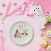 Vrolijke kerstbomen, hertenpapier Bord (Feest)