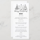 Vrolijke kerstbomen Holiday Dinner Party Menu (Voorkant / Achterkant)