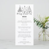 Vrolijke kerstbomen Holiday Dinner Party Menu (Staand voorkant)