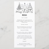 Vrolijke kerstbomen Holiday Dinner Party Menu (Voorkant)