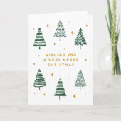 Vrolijke kerstbomen met sterren kaart (Voorkant)