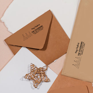 Vrolijke kerstbomen Retouradres Zelfinktende Stempel