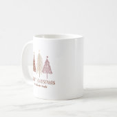 Vrolijke Kerstbomen Sneeuwvakantie Elegant Custom Koffiemok (Voorkant links)