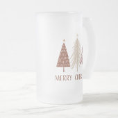 Vrolijke Kerstbomen Sneeuwvakantie Elegant Feestel Matglas Bierpul (Voorkant rechts)