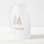 Vrolijke Kerstbomen Sneeuwvakantie Elegant Feestel Matglas Bierpul (Voorkant links)