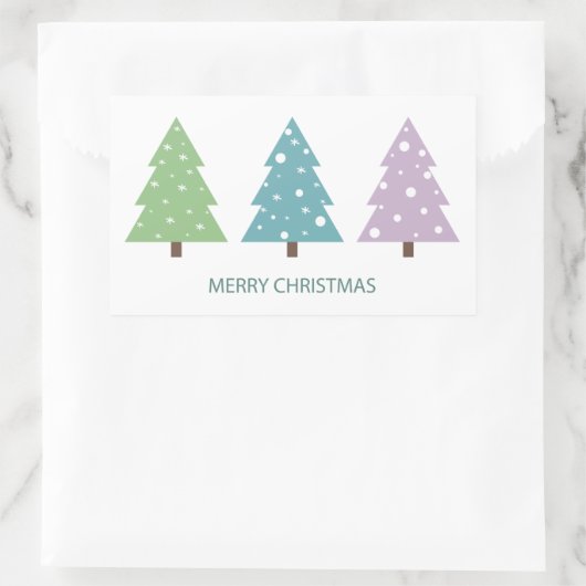 Vrolijke kerstbomen Sticker (Tas)