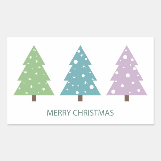 Vrolijke kerstbomen Sticker (Voorkant)