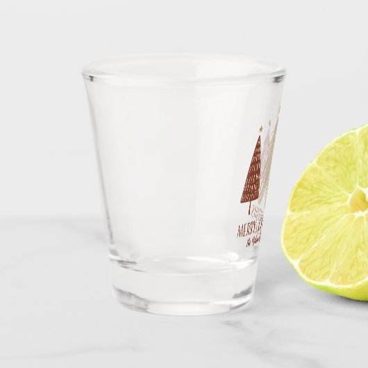 Vrolijke Kerstbomen Vakantie Vrolijk Elegant Custo Shot Glas (Links)
