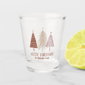 Vrolijke Kerstbomen Vakantie Vrolijk Elegant Custo Shot Glas (Voorkant)