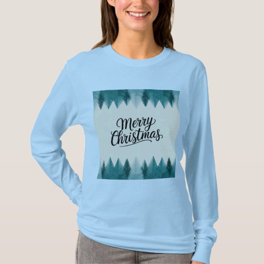 Vrolijke kerstbomen Vrouwen T-shirt (Voorkant)
