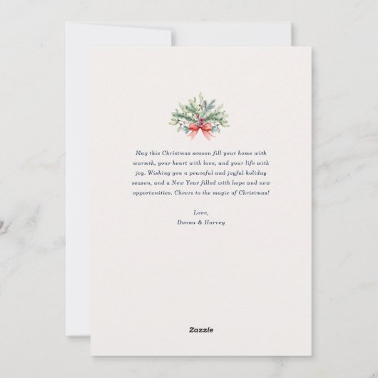 Vrolijke kerstboog feestdagenkaart (Achterkant)