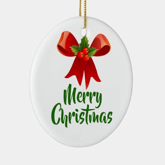 Vrolijke Kerstboog Retro Stijl Keramisch Ornament (Rechts)