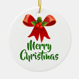 Vrolijke Kerstboog Retro Stijl Keramisch Ornament