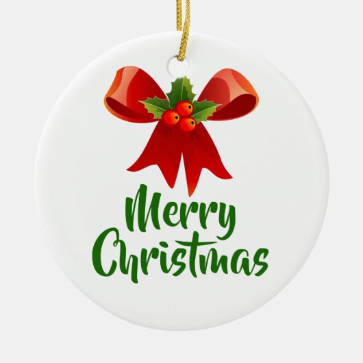 Vrolijke Kerstboog Retro Stijl Keramisch Ornament (Voorkant)