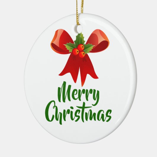 Vrolijke Kerstboog Retro Stijl Keramisch Ornament (Links)