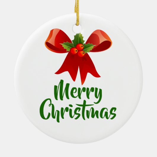 Vrolijke Kerstboog Retro Stijl Keramisch Ornament (Achterkant)