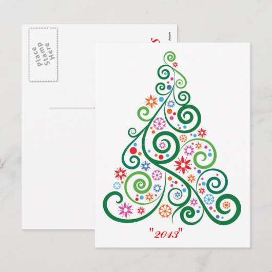 VROLIJKE KERSTBOOM 2013 Briefkaart (Voorkant / Achterkant)