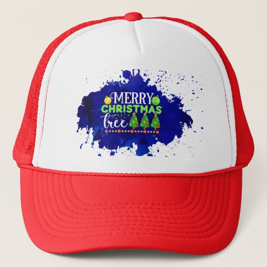 Vrolijke kerstboom-34564 trucker pet (Voorkant)