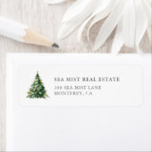 Vrolijke kerstboom Adresetiketten voor Feestdagen Etiket (Insitu)