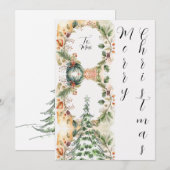 Vrolijke Kerstboom Bloemen Vakantie Groet Kaart (Voorkant / Achterkant)