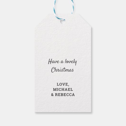 Vrolijke kerstboom dennenappel kegels Holly Mistle Cadeaulabel (Achterkant)