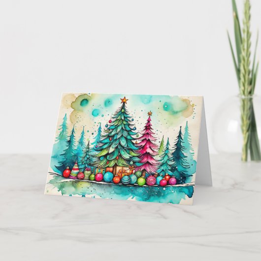Vrolijke kerstboom | Dit zijn de seizoenen Feestdagen Kaart (Voorkant)