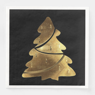 Vrolijke kerstboom Elegante Chic Faux Gold Folie Servet
